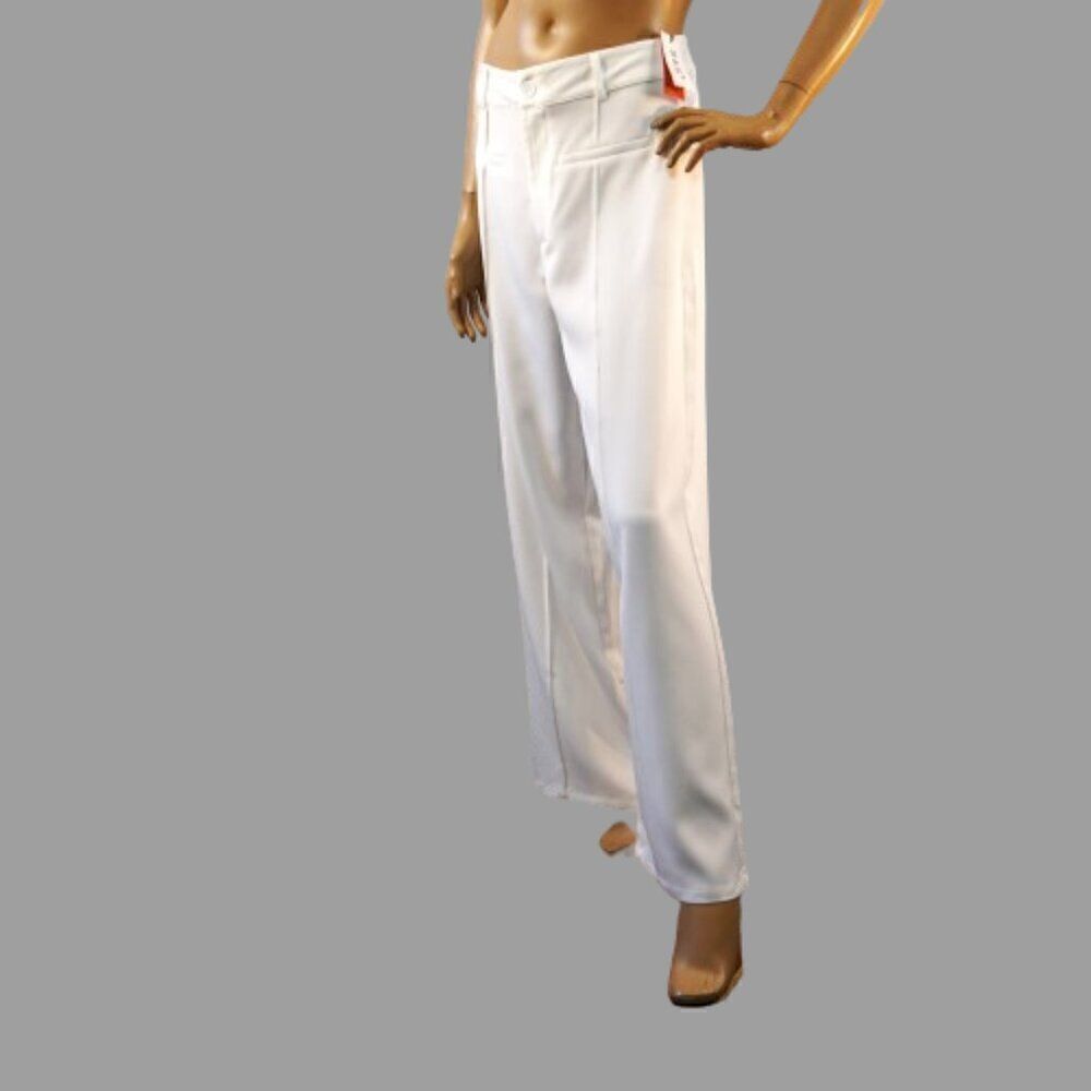 Cider Pants Womens Sz XL White Wide Leg Straight Stretch Dress Pants - Picture 7 of 11